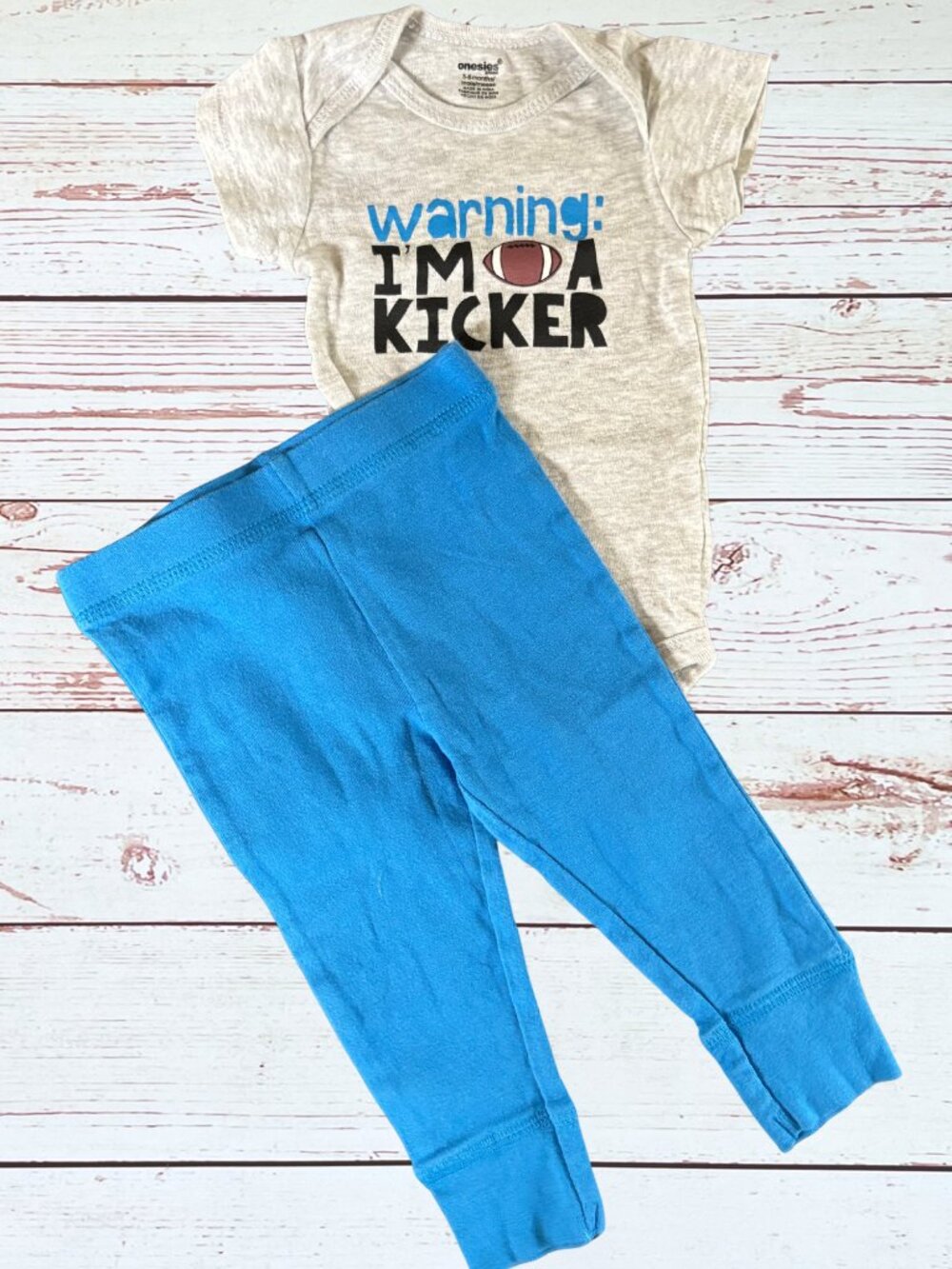 Onesies Brand Baby Boy 3-6M I'm A Kicker Football Outfit Set